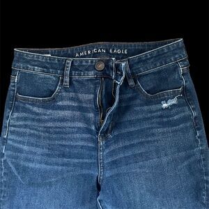 American Eagle Outfitters Distressed Dark Wash Hi-Rise Jegging